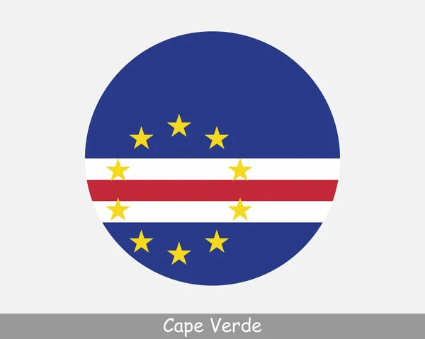 Cape Verde Circle Flag Cabo Verde Verdean Circular Button Banner — Vetor de Stock