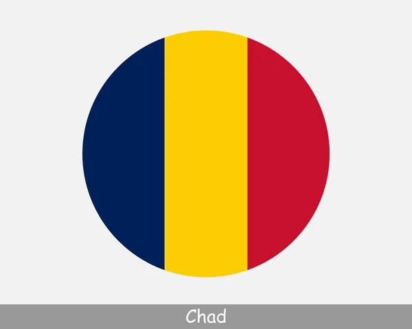 Chad Circle Flag Chadian Circular Button Banner Icon Eps Vector — 스톡 벡터