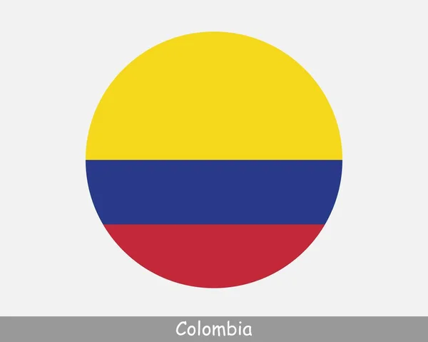 Colombia Circle Flag Colombian Circular Button Banner Icon Eps Vector — Stok Vektör