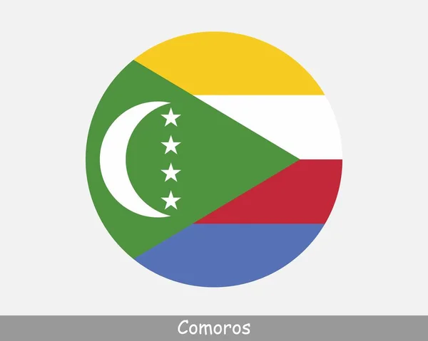 Comoros Circle Flag Comorian Circular Button Banner Icon Eps Vector — ストックベクタ