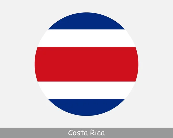 Costa Rica Circle Flag Costa Rican Circular Button Banner Icon — Stock Vector