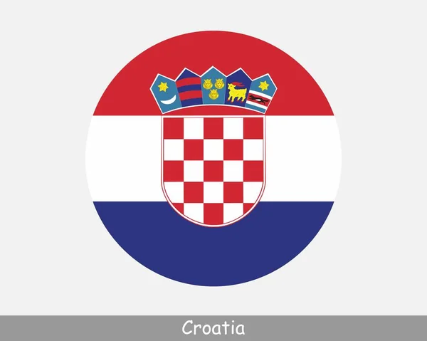 Croatia Circle Flag Croatian Circular Button Banner Icon Eps Vector — Stock Vector