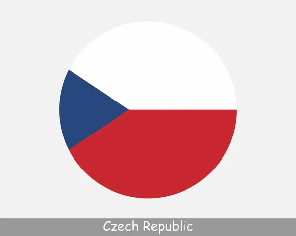 Czech Republic Circle Flag Czechia Circular Button Banner Icon Eps — 图库矢量图片