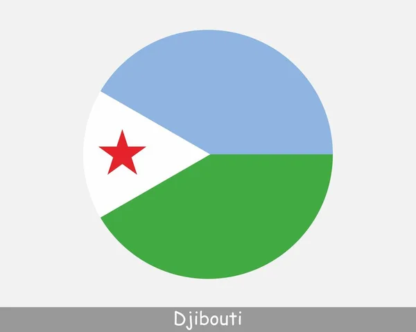 Djibouti Circle Flag Djiboutian Circular Button Banner Icon Eps Vector — Διανυσματικό Αρχείο