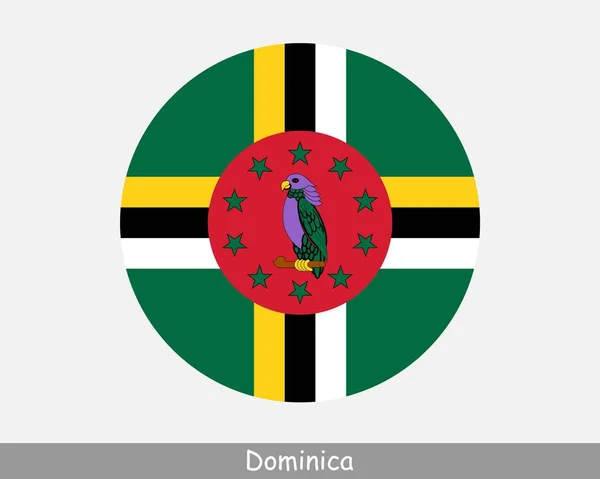 Dominica Circle Flag Dominican Circular Button Banner Icon Eps Vector — Wektor stockowy