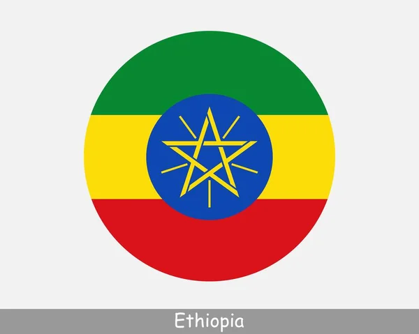 Ethiopia Circle Flag Ethiopian Circular Button Banner Icon Eps Vector — Image vectorielle