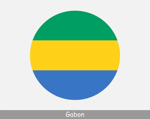 Gabon Circle Flag Gabonese Circular Button Banner Icon Gabonaise Flag — Image vectorielle