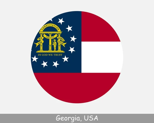 Georgia Circle Flag Usa State Circular Button Banner Icon Georgia — Stock Vector
