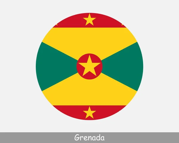 Grenada Runde Kreisfahne Grenadisches Kreisförmiges Bannersymbol Eps Vektor — Stockvektor