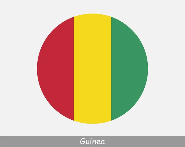Guinea Circle Flag Guinean Circular Button Banner Icon Eps Vector — 스톡 벡터