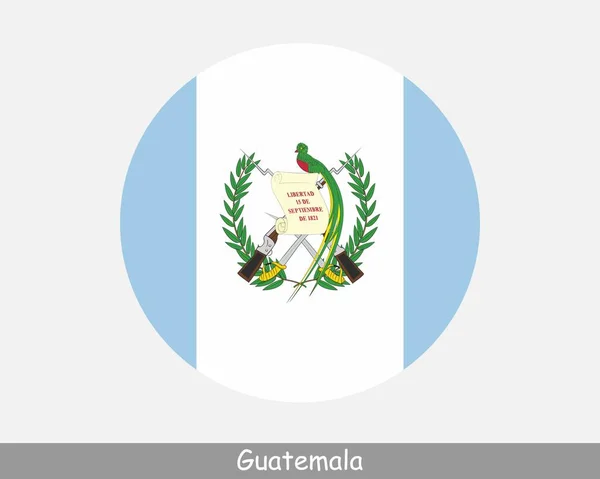 Флаг Круглого Круга Гватемалы Значок Гватемальской Круглой Кнопки Вектор Eps — стоковый вектор
