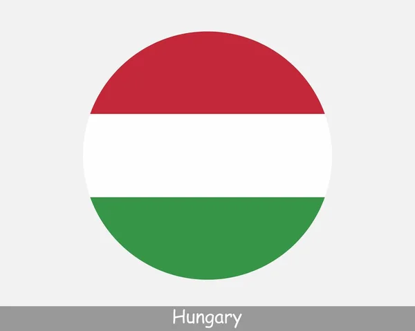 Hungary Circle Flag Hungarian Circular Button Banner Icon Eps Vector — Stock Vector