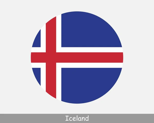 Iceland Circle Flag Icelandic Circular Button Banner Icon Eps Vector — Vettoriale Stock