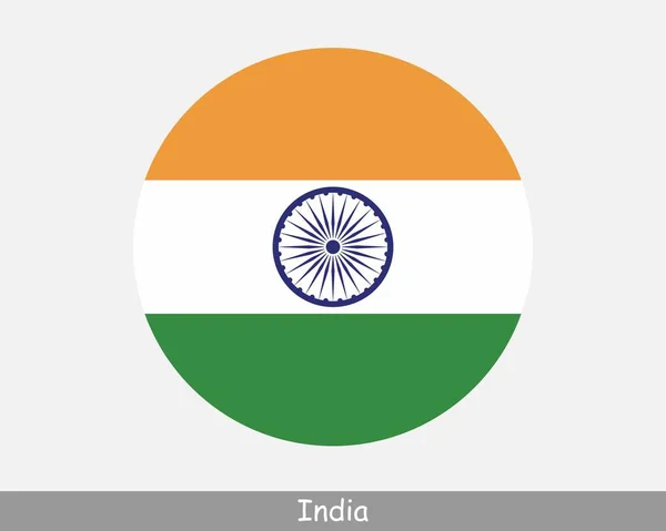 Круглый Флаг Индии Индийская Круглая Иконка Баннера Кнопки Вектор Eps — стоковый вектор