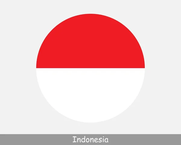 Indonesia Circle Flag Indonesian Circular Button Banner Icon Eps Vector - Stok Vektor