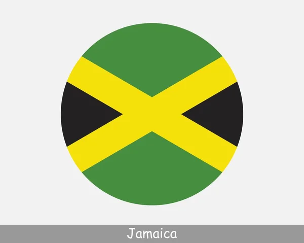Jamaica Circle Flag Jamaican Circular Button Banner Icon Eps Vector — Image vectorielle