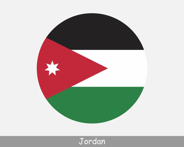 Jordan Circle Flag Jordanian Circular Button Banner Icon Eps Vector — Stockvector