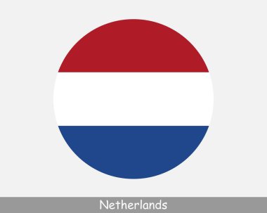 Netherlands Round Circle Flag. Dutch Circular Button Banner Icon. EPS Vector
