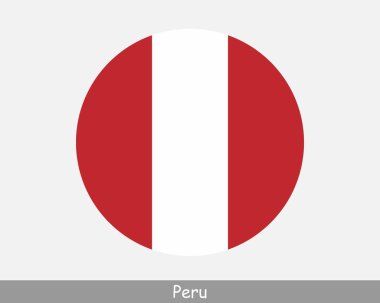 Peru Round Circle Flag. Peruvian Circular Button Banner Icon. EPS Vector