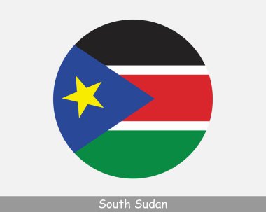 South Sudan Round Circle Flag. South Sudanese Circular Button Banner Icon. EPS Vector
