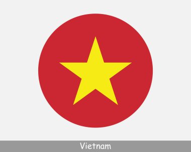 Vietnam Round Circle Flag. Vietnamese Circular Button Banner Icon. EPS Vector