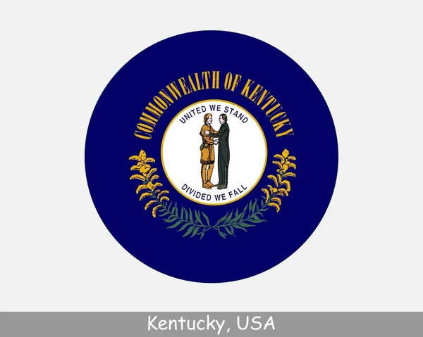Kentucky Circle Flag Usa State Circular Button Banner Icon Kentucky — Stock Vector
