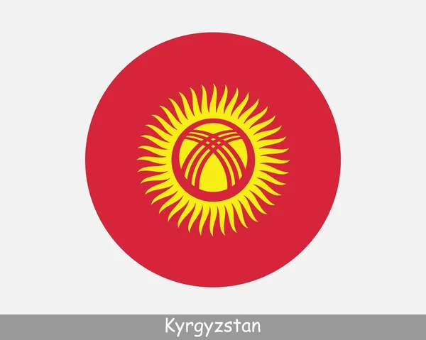 Kyrgyzstan Circle Flag Kyrgyzstani Kyrgyz Circular Button Banner Icon Eps — Archivo Imágenes Vectoriales