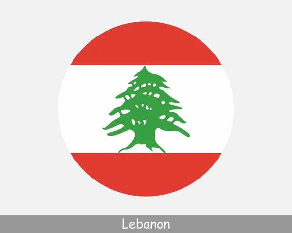 Lebanon Circle Flag Lebanese Circular Button Banner Icon Eps Vector — Stockvector