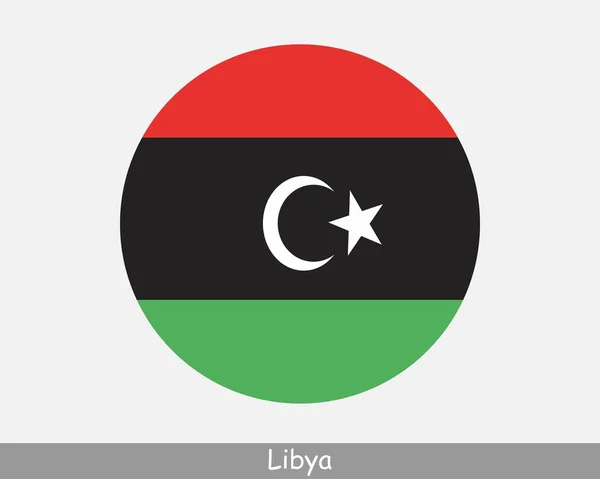 Libya Circle Flag Libyan Circular Button Banner Icon Eps Vector — Stok Vektör