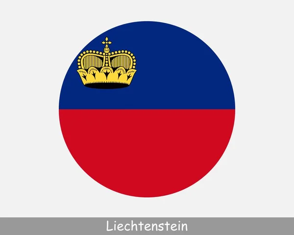 Liechtenstein Circle Flag Liechtensteiner Circular Button Banner Icon Eps Vector — Vector de stock