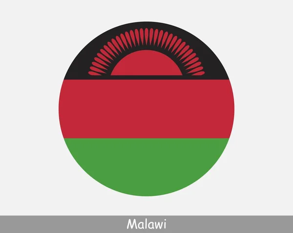 Malawi Circle Flag Malawian Circular Button Banner Icon Eps Vector — Vector de stock