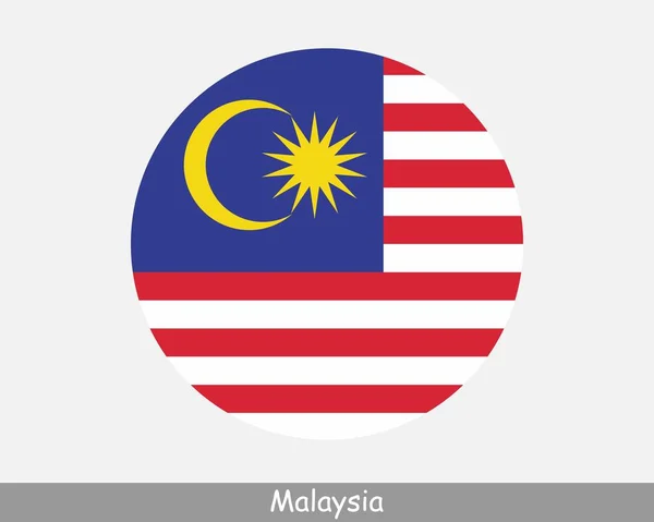 Malaysia Circle Flag Malaysian Circular Button Banner Icon Eps Vector — Stok Vektör