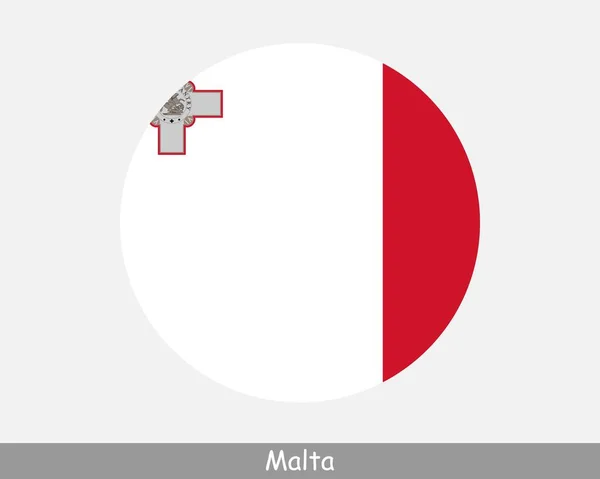 Malta Runde Kreisfahne Maltesischen Runden Knopf Banner Symbol Eps Vektor — Stockvektor