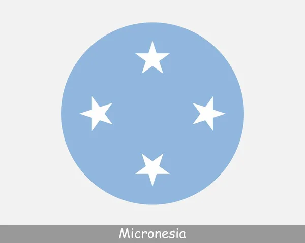 Micronesia Circle Flag Micronesian Circular Button Banner Icon Federated States — 스톡 벡터