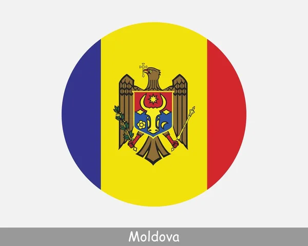 Moldova Circle Flag Moldovan Circular Button Banner Icon Eps Vector — Image vectorielle