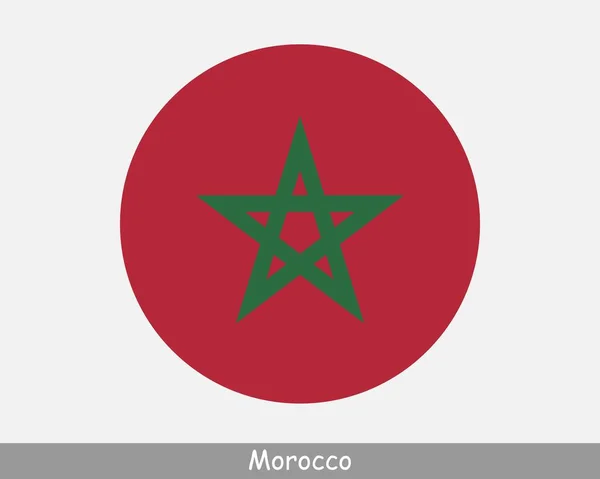 Marokko Runde Kreisfahne Marokkanischen Runden Knopf Banner Symbol Eps Vektor — Stockvektor