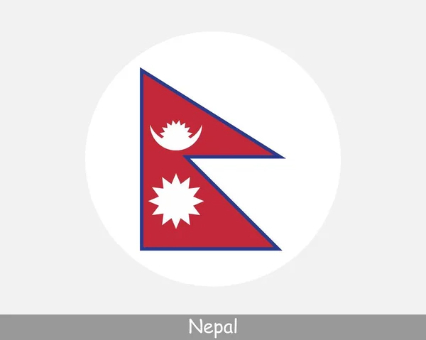 Nepal Circle Flag Nepali Nepalese Circular Button Banner Icon Eps — Διανυσματικό Αρχείο