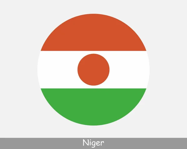 Niger Circle Flag Nigerien Circular Button Banner Icon Eps Vector — Vector de stock