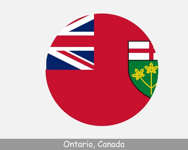 Ontario Canada Circle Flag Canadian Province Circular Button Banner Icon — ストックベクタ