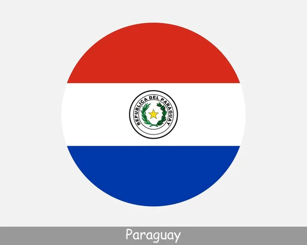 Флаг Круглого Круга Парагвая Иконка Парагвайского Круглого Баннера Кнопки Вектор — стоковый вектор