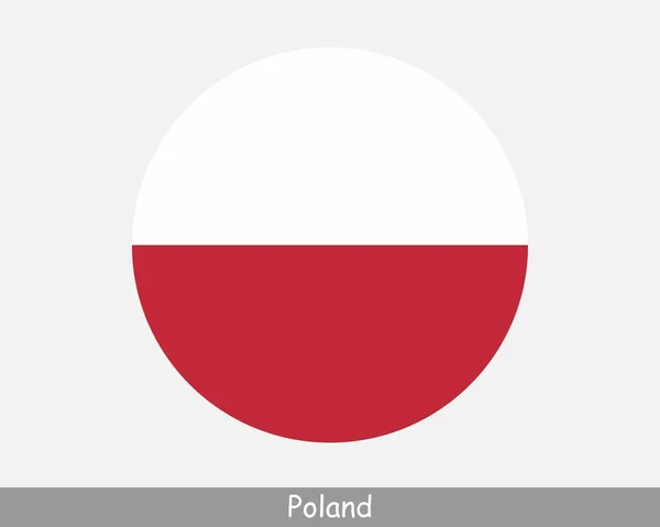 Poland Circle Flag Polish Circular Button Banner Icon Pole Flag —  Vetores de Stock