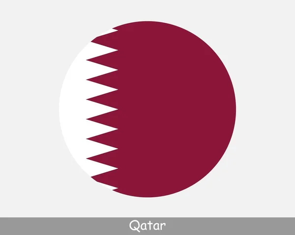 Qatar Runde Kreisfahne Katar Kreisförmige Taste Banner Symbol Eps Vektor — Stockvektor