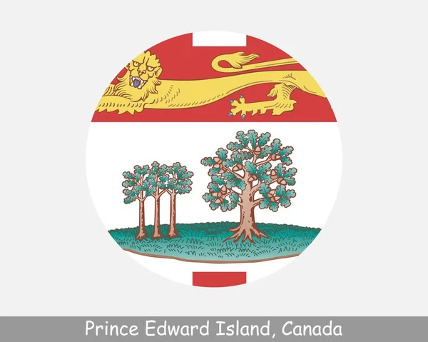 Prince Edward Island Canada Circle Flag Canadian Province Circular Button — 스톡 벡터