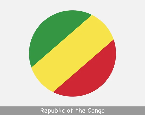 Republic Congo Circle Flag Congolese Circular Button Banner Icon Congo — Vettoriale Stock