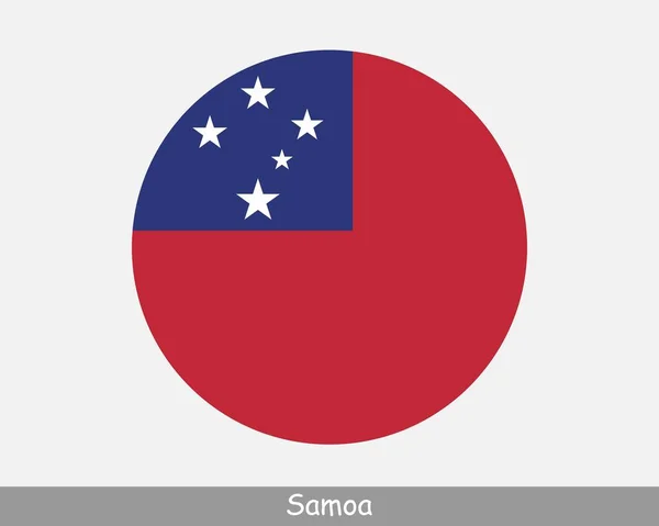 Samoa Circle Flag Samoan Circular Button Banner Icon Eps Vector — Διανυσματικό Αρχείο