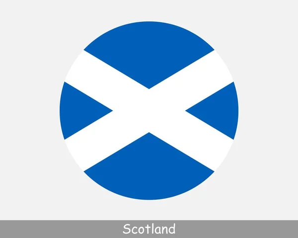 Scotland Circle Flag Scottish Circular Button Banner Icon Andrew Cross — Stockový vektor