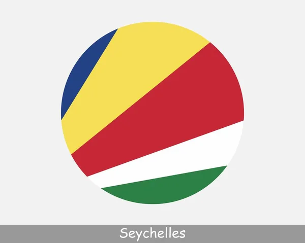 Seychelles Circle Flag Seychellois Seychelloise Circular Button Banner Icon Seselwa — 스톡 벡터