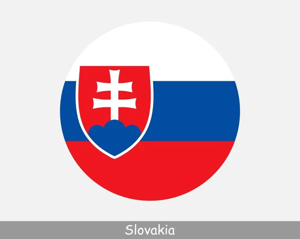 Slovakia Circle Flag Slovak Circular Button Banner Icon Eps Vector — Stok Vektör