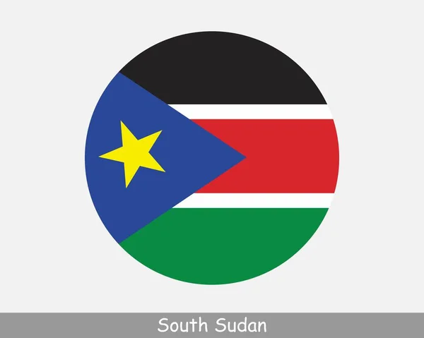 South Sudan Circle Flag South Sudanese Circular Button Banner Icon — Stockvector