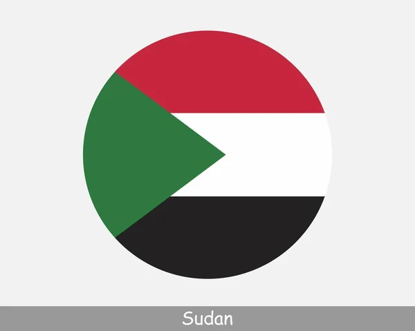Sudan Circle Flag Sudanese Circular Button Banner Icon Eps Vector — Stockový vektor